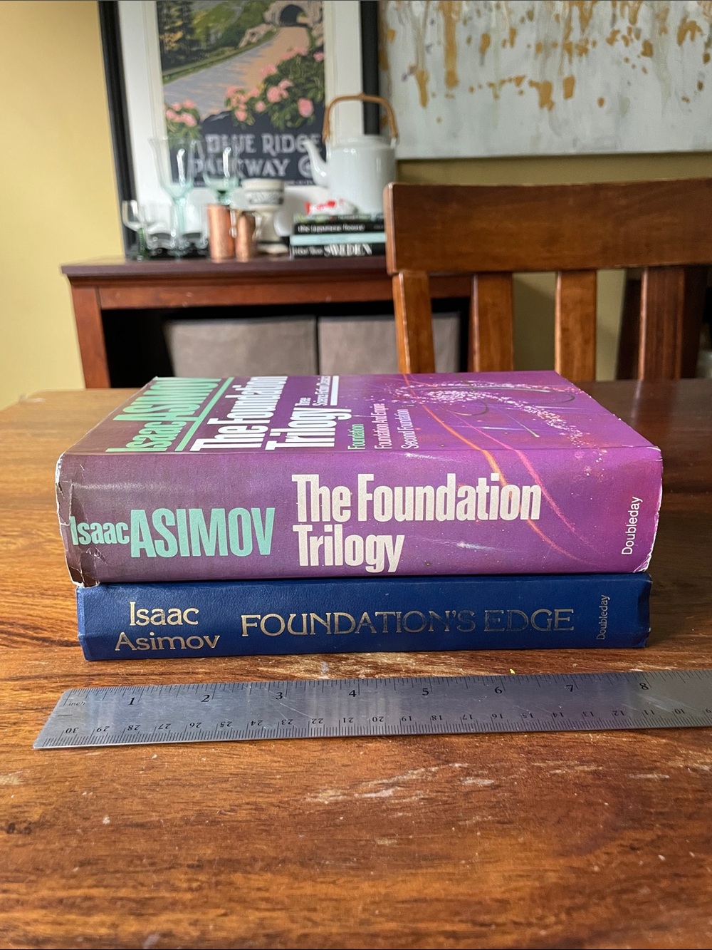 2 Isaac Asimov Hardcovers Foundation Trilogy + Foundation’s Edge Vintage 1982